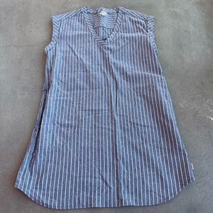 Rhythm Striped Shift Tunic Dress Linen Blend M